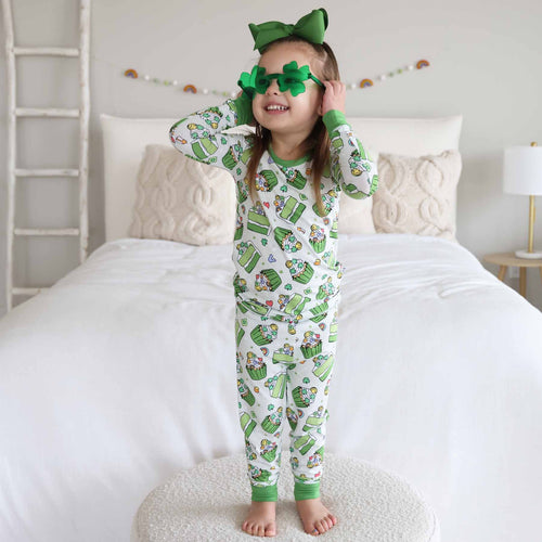 Shamrock Sweets Two Piece Pajama Set by Caden Lane