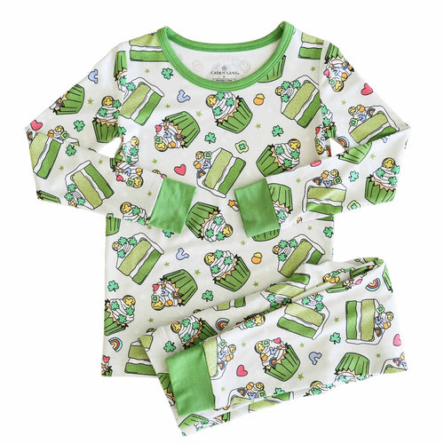 Shamrock Sweets Two Piece Pajama Set by Caden Lane